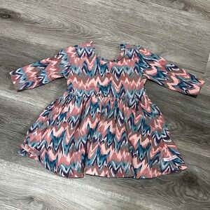 Ruffle Butts‎ Pink and Blue Zigzag Dress